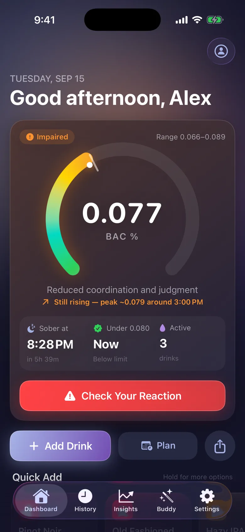 Alco Nut dashboard in the Midnight dark theme